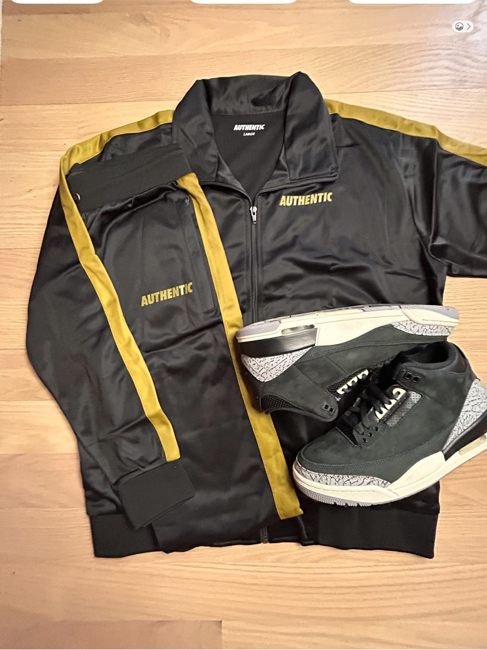Authentic Men’s Black & Gold Bomber Jacket ( only tracksuit)